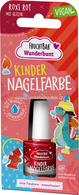 FruchtBar Kindernagelfarbe Roxi Rot mit Glitzer, 1 St FruchtBar Kindernagelfarbe Roxi Rot mit Glitzer, 1 St