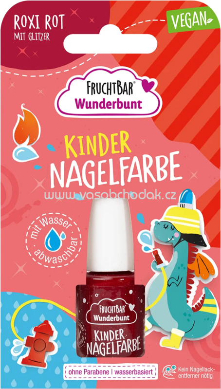 FruchtBar Kindernagelfarbe Roxi Rot mit Glitzer, 1 St FruchtBar Kindernagelfarbe Roxi Rot mit Glitzer, 1 St