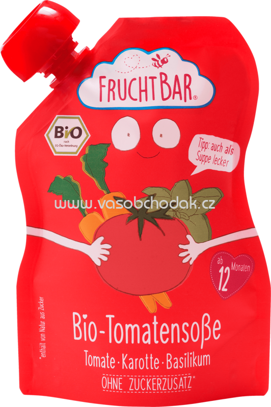 FruchtBar Bio Tomatensoße, Tomate, Karotte, Basilikum, ab 12. Monat, 190g