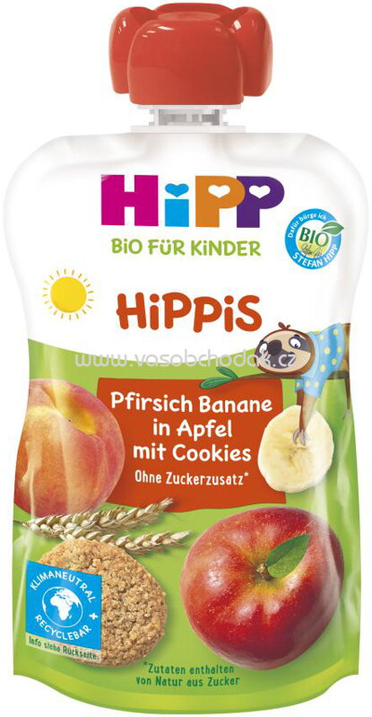 Hipp Hippis Pfirsich-Banane in Apfel mit Cookies, ab 1 Jahr, 100g