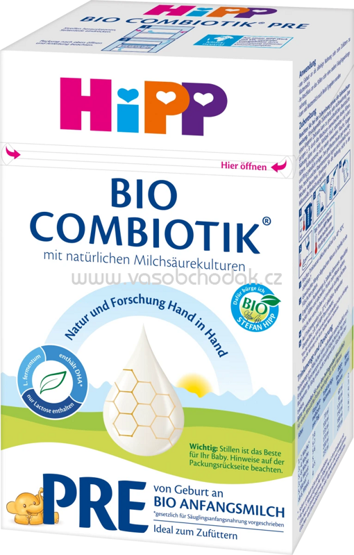 Hipp Anfangsmilch Pre Bio Anfangsmilch Combiotik von Geburt an, 600g