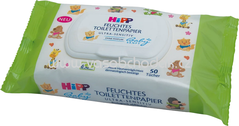Hipp Babysanft Feuchttücher Feuchtes Toilettenpapier, 50 St