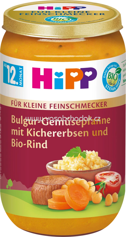 Hipp Für Kleine Feinschmecker Bulgur-Gemüsepfanne mit Kichererbsen und Bio-Rind, ab 12. Monat, 250g