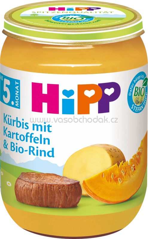 Hipp Kürbis mit Kartoffeln & Bio-Rind, ab dem 5. Monat, 190g