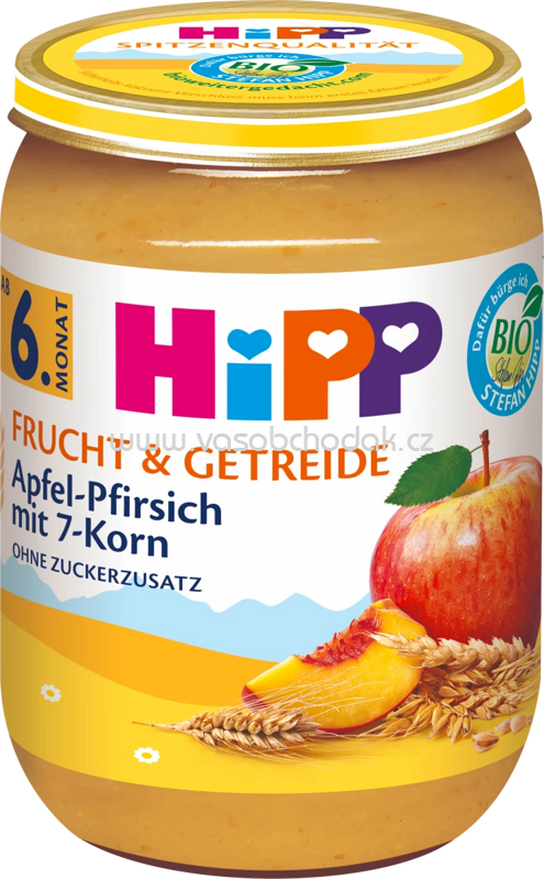 Hipp Frucht & Getreide Apfel-Pfirsich mit 7-Korn, ab 6. Monat, 190g