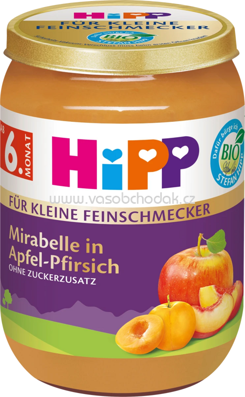 Hipp Für kleine Feinschmecker Mirabelle in Apfel-Pfirsich, ab dem 6. Monat, 190g