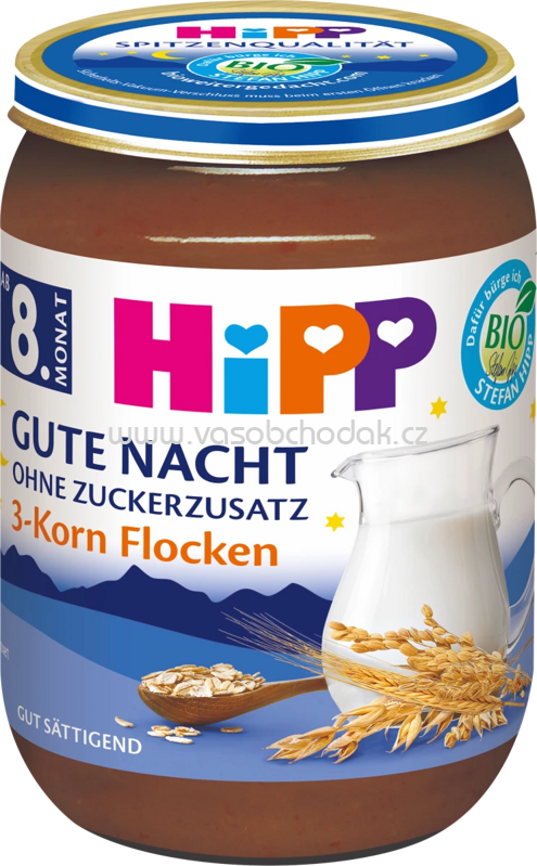 Hipp Gute Nacht 3-Korn Flocken, ab 8. Monat, 190g