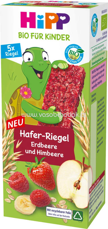 Hipp Hafer Riegel Erdbeere und Himbeere, ab 12. Monaten, 5x20g, 100g