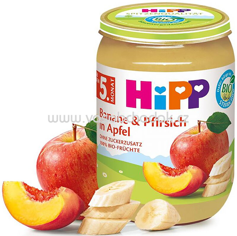 Hipp Banane & Pfirsich in Apfel, nach dem 5. Monat, 160g