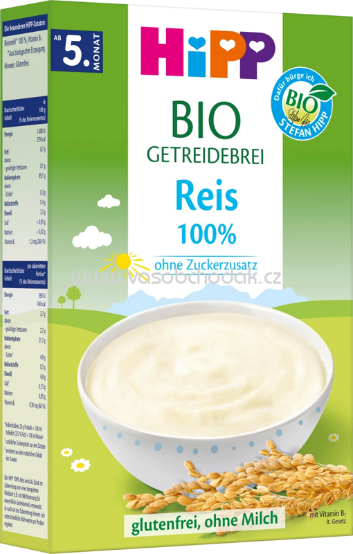 Hipp Bio Getreidebrei 100% Reis, ab dem 5. Monat, 200g Hipp Bio Getreidebrei 100% Reis, ab dem 5. Monat, 200g