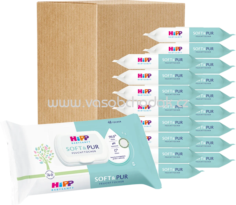Hipp Babysanft Feuchttücher Soft & Pur, 18x48 St, 864 St