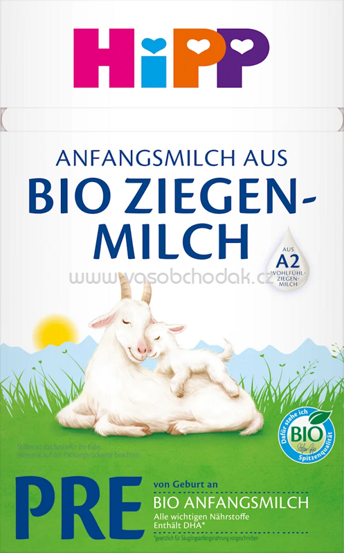 Hipp Anfangsmilch PRE Bio Ziegenmilch von Geburt an, 400g Hipp Anfangsmilch PRE Bio Ziegenmilch von Geburt an, 400g