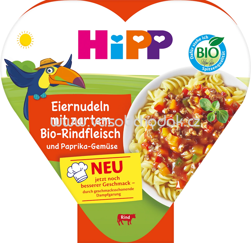 Hipp Kinderteller Eiernudeln mit zartem Bio Rindfleisch und Paprika Gemüse, ab 1 Jahr, 250g Hipp Kinderteller Eiernudeln mit zartem Bio Rindfleisch und Paprika Gemüse, ab 1 Jahr, 250g