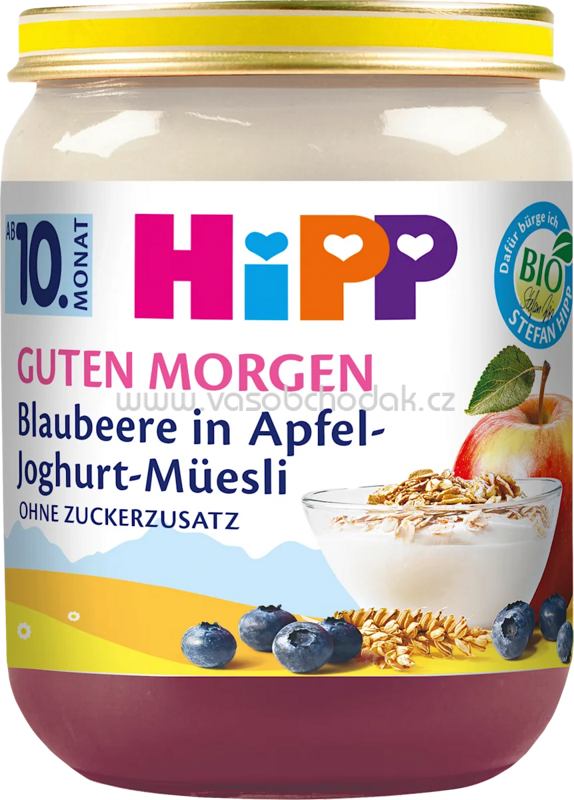 Hipp Guten Morgen Blaubeere in Apfel-Joghurt-Müsli ab 10. Monat, 160 g Hipp Guten Morgen Blaubeere in Apfel-Joghurt-Müsli ab 10. Monat, 160 g