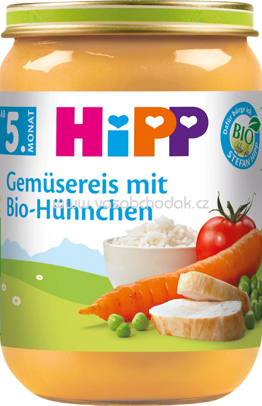 Hipp Gemüsereis mit Bio-Hühnchen, ab dem 5. Monat, 190g Hipp Gemüsereis mit Bio-Hühnchen, ab dem 5. Monat, 190g