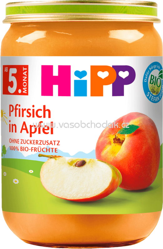 Hipp Pfirsich in Apfel, nach dem 5. Monat, 190g Hipp Pfirsich in Apfel, nach dem 5. Monat, 190g