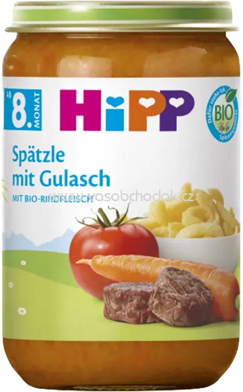 Hipp Spätzle mit Gulasch mit Bio Rindfleisch, ab 8. Monat, 220g