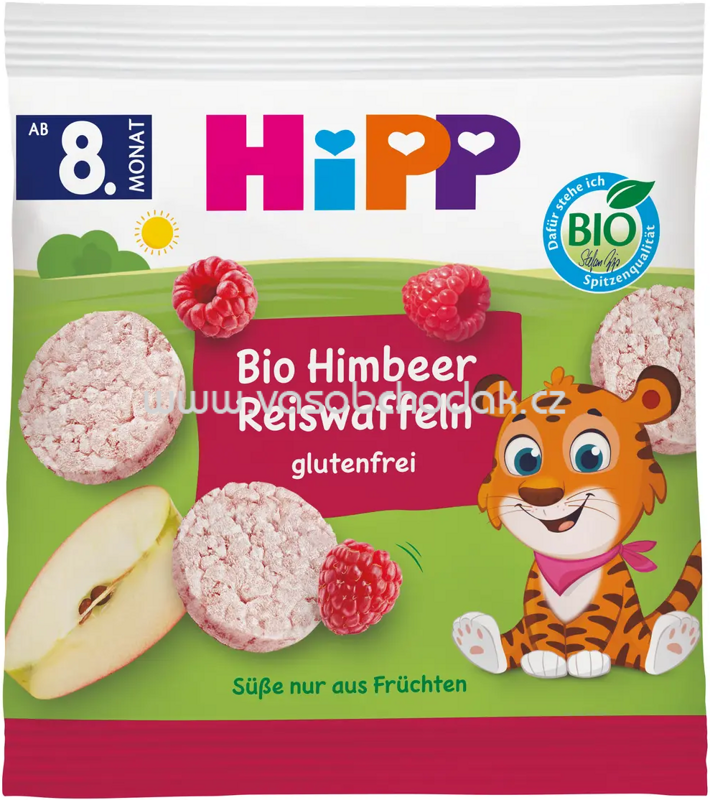 Hipp Bio Himbeer Reiswaffeln, ab 8. Monat, 30g Hipp Bio Himbeer Reiswaffeln, ab 8. Monat, 30g