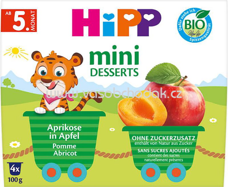 Hipp Mini Desserts im Becher Aprikose in Apfel, ab 5. Monat, 4x100g, 400g