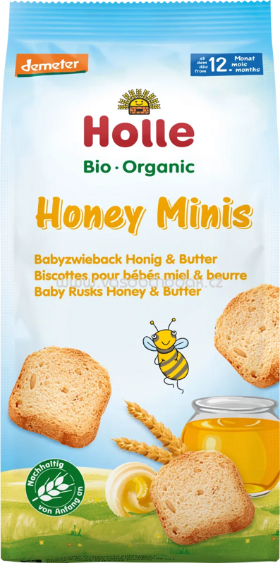 Holle Honey Minis Babyzwieback Honig & Butter, ab dem 12. Monat, 100g