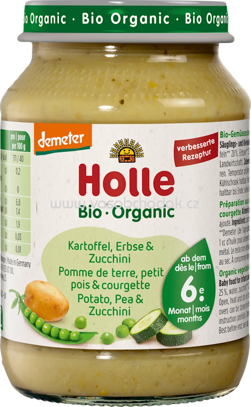 Holle Kartoffel, Erbse & Zucchini, ab dem 6. Monat, 190g Holle Kartoffel, Erbse & Zucchini, ab dem 6. Monat, 190g