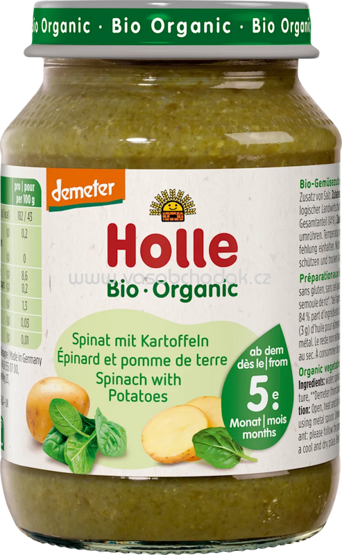 Holle Spinat mit Kartoffeln, ab dem 5. Monat, 190g Holle Spinat mit Kartoffeln, ab dem 5. Monat, 190g