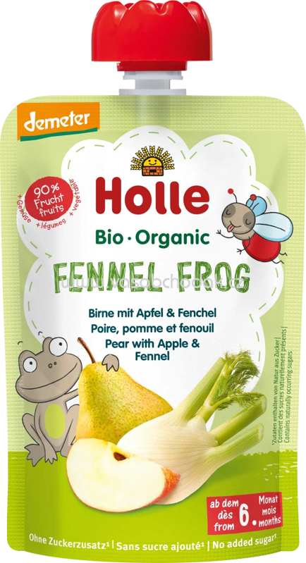 Holle Quetschie Fennel Frog, Birne, Apfel & Fenchel, ab 6 Monaten, 100g Holle Quetschie Fennel Frog, Birne, Apfel & Fenchel, ab 6 Monaten, 100g