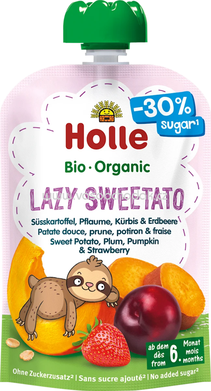 Holle Quetschie Lazy Sweetato Süßkartoffel, Pflaume, Kürbis & Erdbeere, ab dem 6. Monat, 100g Holle Quetschie Lazy Sweetato Süßkartoffel, Pflaume, Kürbis & Erdbeere, ab dem 6. Monat, 100g