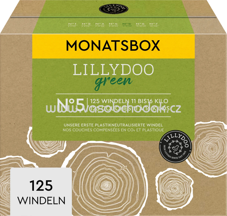 Lillydoo Windeln green Gr. 5, 11-16 kg, Monatsbox, 125 St