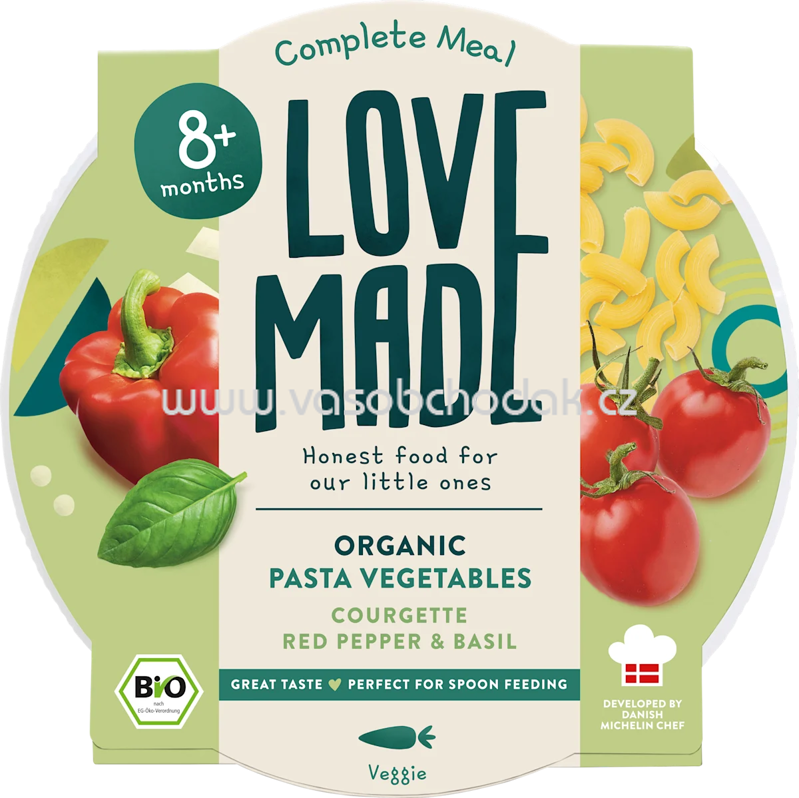 LoveMade Organics Menü Nudelgericht mit Gemüse, ab 8 Monaten, 185 g LoveMade Organics Menü Nudelgericht mit Gemüse, ab 8 Monaten, 185 g