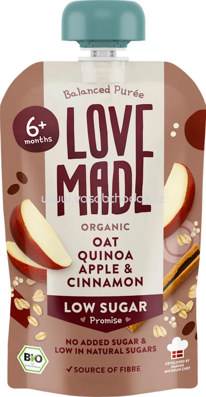 LoveMade Organics Quetschie Haferbrei, Apfel, Pastinake, Quinoa und Zimt, ab 6 Monaten, 100 g LoveMade Organics Quetschie Haferbrei, Apfel, Pastinake, Quinoa und Zimt, ab 6 Monaten, 100 g