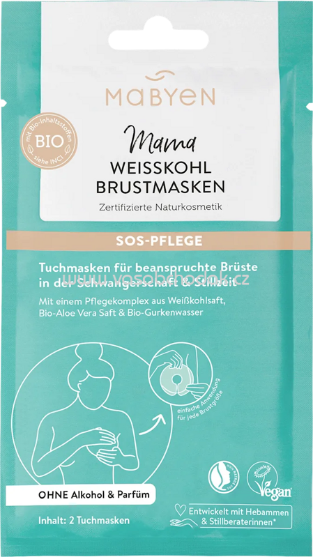 Mabyen Brustmaske Mama Weißkohl, 2 St Mabyen Brustmaske Mama Weißkohl, 2 St