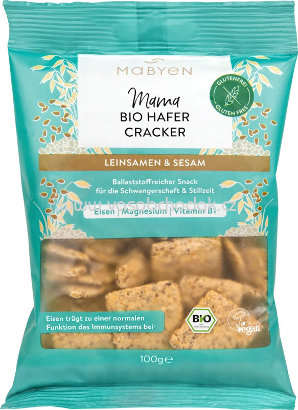 Mabyen Cracker Mama Hafer Leinsamen & Sesam, 100g