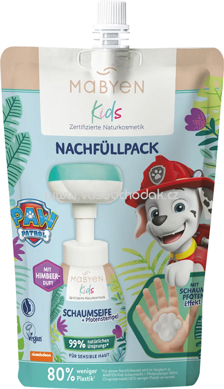 Mabyen Schaumseife Paw Patrol Nachfüllpack, 250 ml Mabyen Schaumseife Paw Patrol Nachfüllpack, 250 ml
