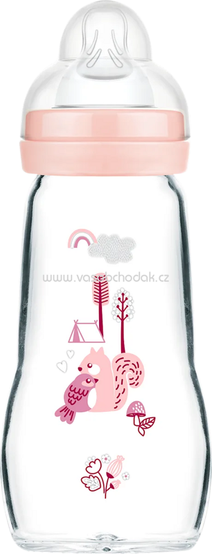 mam Babyflasche aus Glas Feel Good matt, rosa, von Geburt an, 260 ml, 1 St
