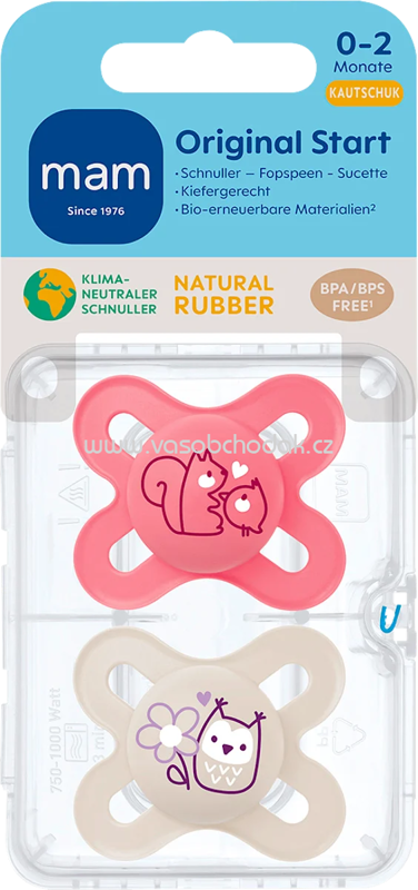 mam Schnuller Original Start Kautschuk, pink/creme, 0-2 Monate, 2 St mam Schnuller Original Start Kautschuk, pink/creme, 0-2 Monate, 2 St