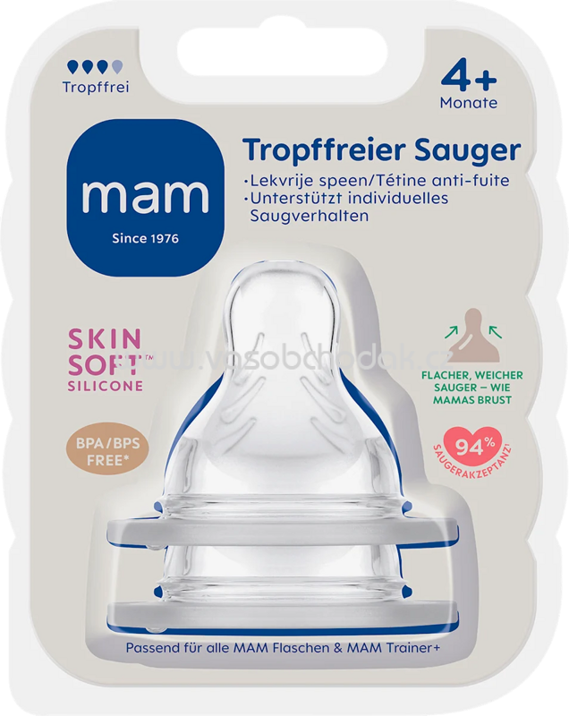 mam Trinksauger Silikon tropffrei, ab 4 Monaten, 2 St