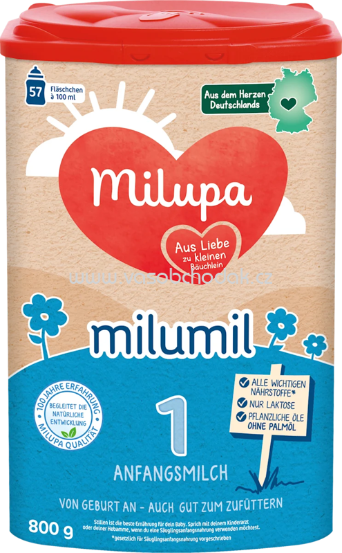 Milupa Anfangsmilch 1 Milumil, von Geburt an, 800g Milupa Anfangsmilch 1 Milumil, von Geburt an, 800g