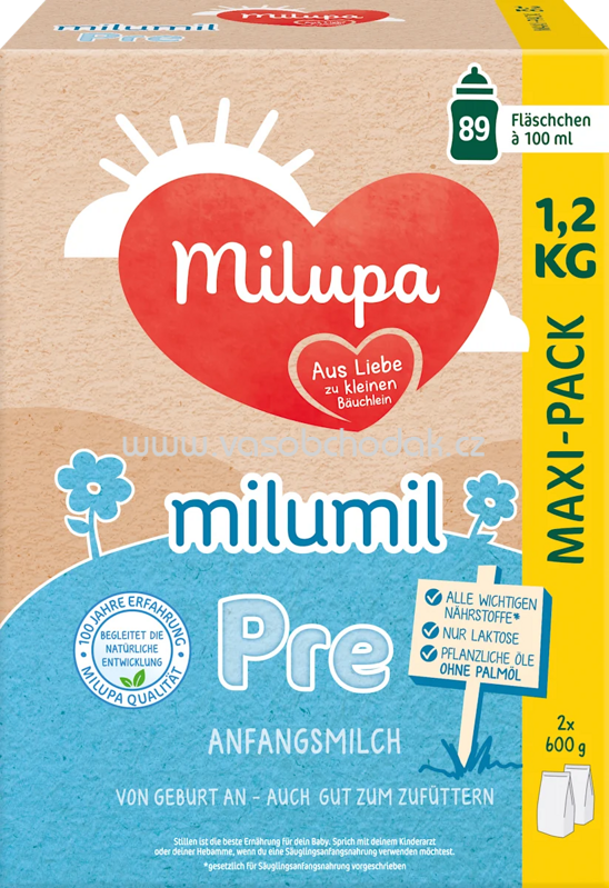 Milupa Anfangsmilch Pre Milumil, von Geburt an, 1,2 kg Milupa Anfangsmilch Pre Milumil, von Geburt an, 1,2 kg