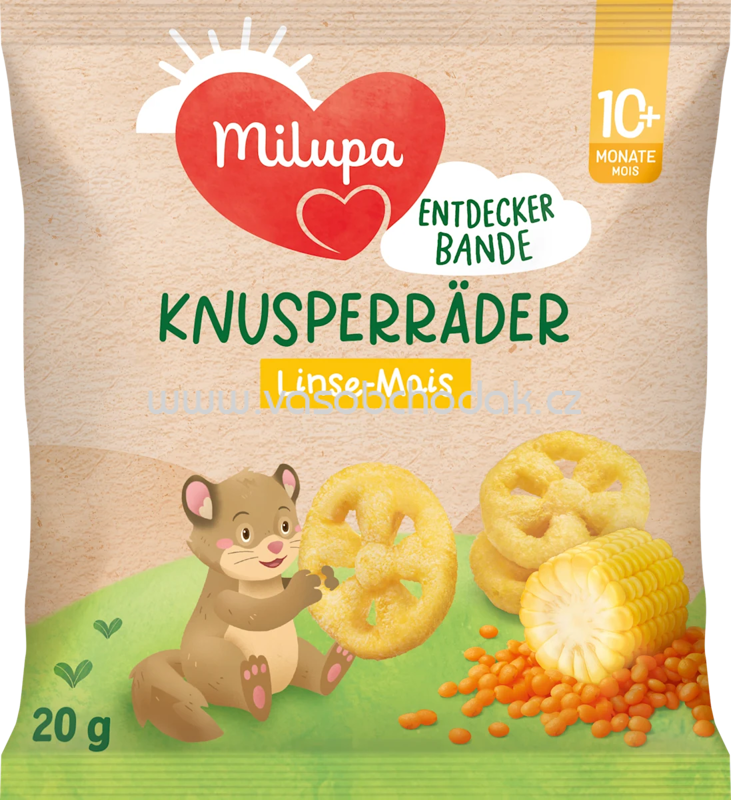 Milupa Babysnack Knusperräder Linse-Mais, ab 10+ Monaten, 20g