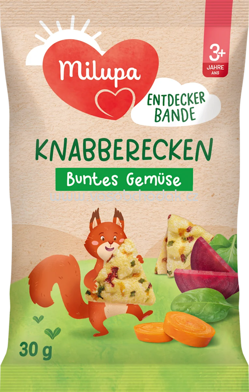 Milupa Kindersnack Knabberecken buntes Gemüse, ab 3+ Jahren, 30g