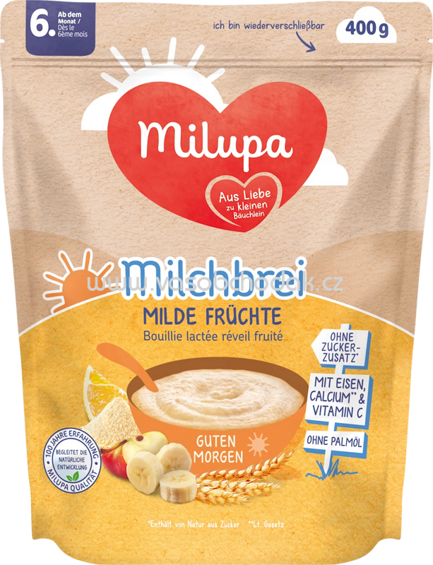 Milupa Milchbrei Milde Früchte, ab dem 6. Monat, 400g