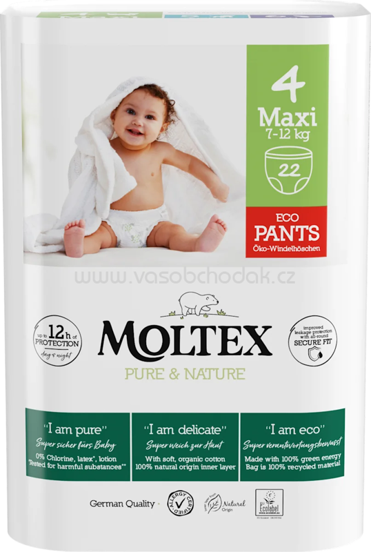 Moltex Pants Pure & Nature Größe 4 Maxi, 7-12 kg, 22 St Moltex Pants Pure & Nature Größe 4 Maxi, 7-12 kg, 22 St