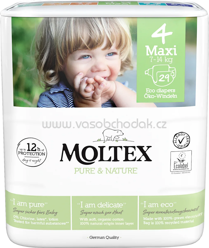 Moltex Windeln Pure & Nature Gr. 4 Maxi, 7-14 kg, 29 St Moltex Windeln Pure & Nature Gr. 4 Maxi, 7-14 kg, 29 St
