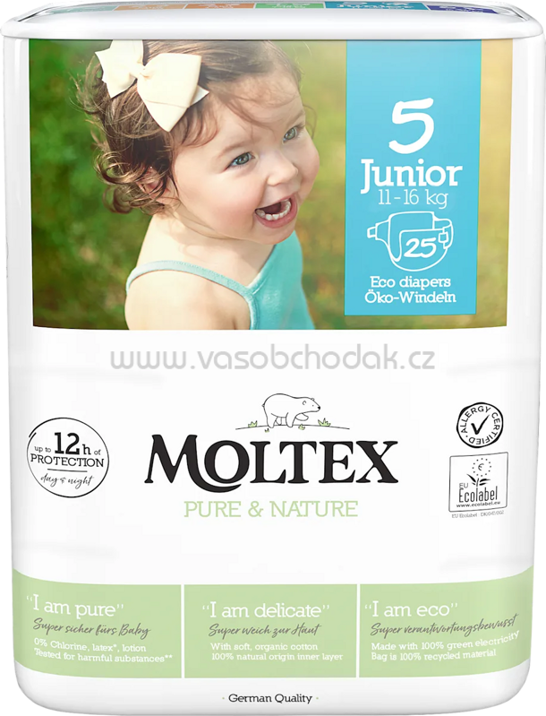 Moltex Windeln Pure & Nature Größe 5 Junior, 11-16 kg, 25 St Moltex Windeln Pure & Nature Größe 5 Junior, 11-16 kg, 25 St