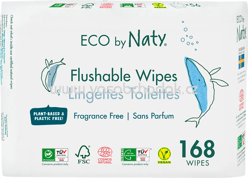 Naty Feuchttücher ECO Flushable, 3x56 St, 168 St Naty Feuchttücher ECO Flushable, 3x56 St, 168 St