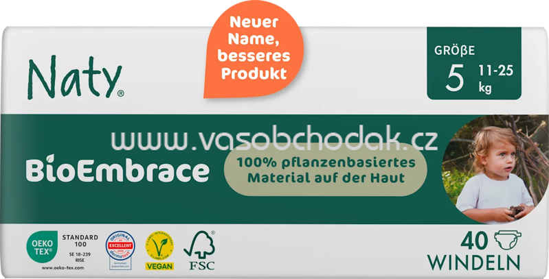 Naty Windeln BioEmbrace Gr. 5, 11-25 kg, 40 St