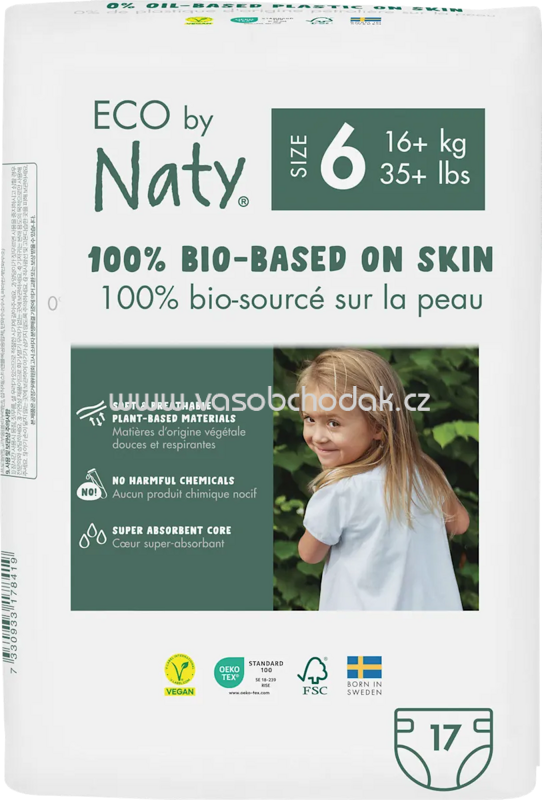 Naty Windeln Eco by Naty Gr. 6, 16+ kg, 17 St Naty Windeln Eco by Naty Gr. 6, 16+ kg, 17 St