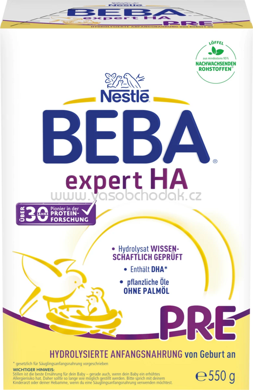 Nestlé BEBA Anfangsmilch Expert HA PRE, von Geburt an, 550g