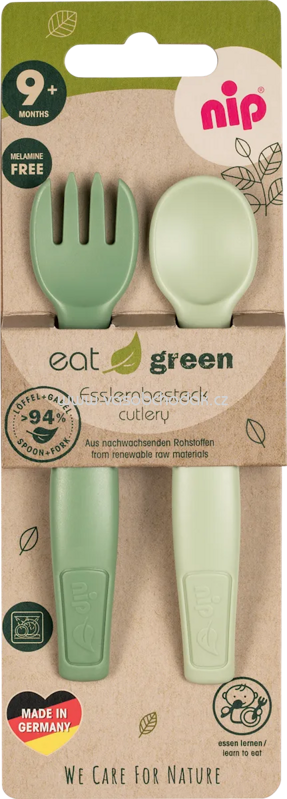Nip Esslernbesteck eat green grün 2tlg., 1 St